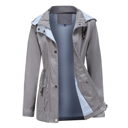 Alaric Hooded Trench Coat - Gray