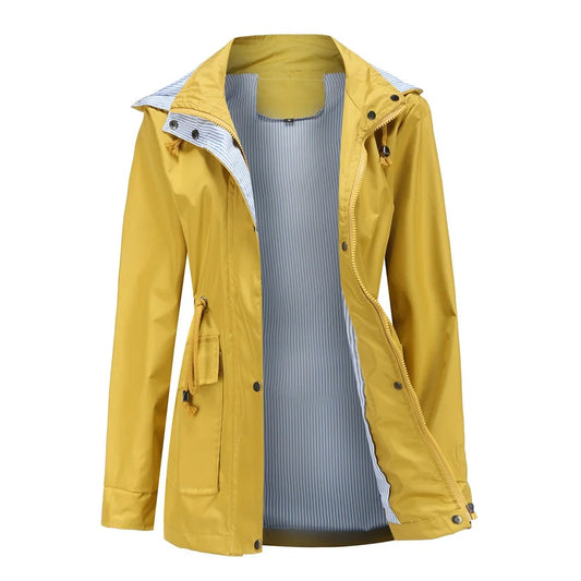 Alaric Hooded Trench Coat - Yellow