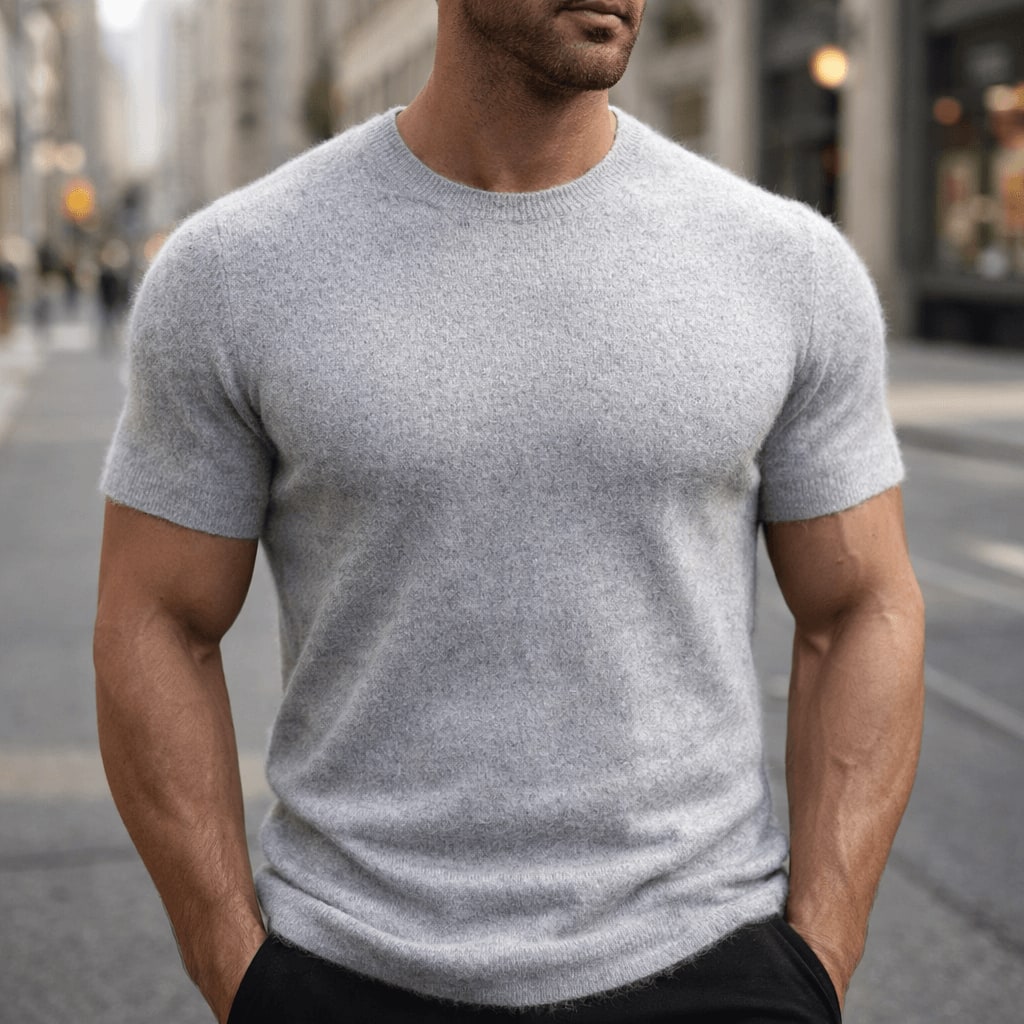 Auro Cashmere Tee - Gray