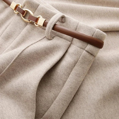 Aveline Wool Straight-Leg Trousers