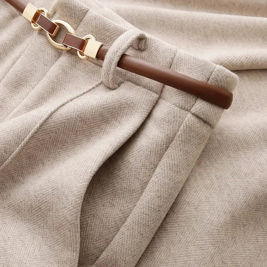 Aveline Wool Straight-Leg Trousers