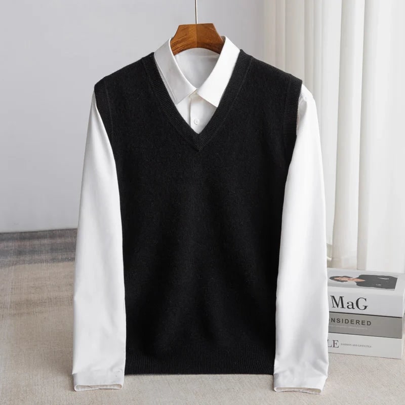 Bellagio Merino Sweater Vest - Black