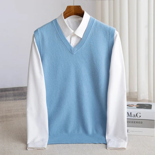 Bellagio Merino Sweater Vest - Blue