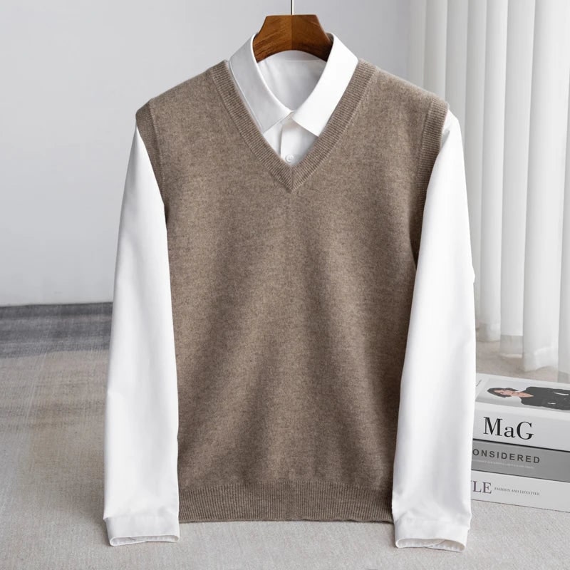 Bellagio Merino Sweater Vest - Camel
