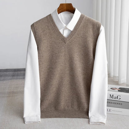 Bellagio Merino Sweater Vest - Camel