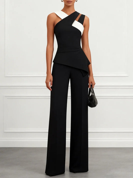 Black Halter Jumpsuit for Women - Black