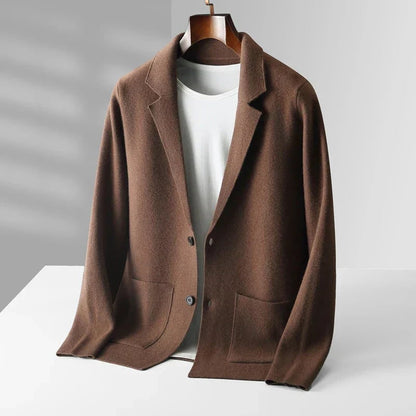 Cashmere Cardigan for Men - Chestnut Brown