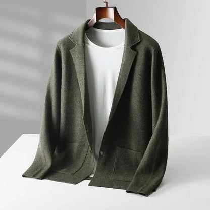Cashmere Cardigan for Men - Olive Green