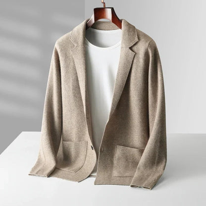 Cashmere Cardigan for Men - Sandstone Beige