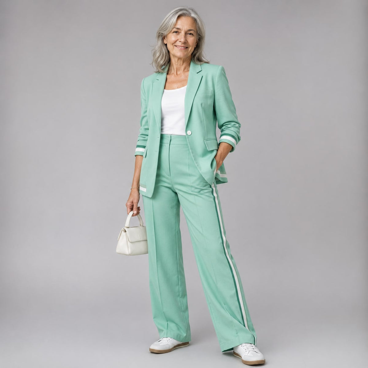 Casual Suit Set for Women - Light Green