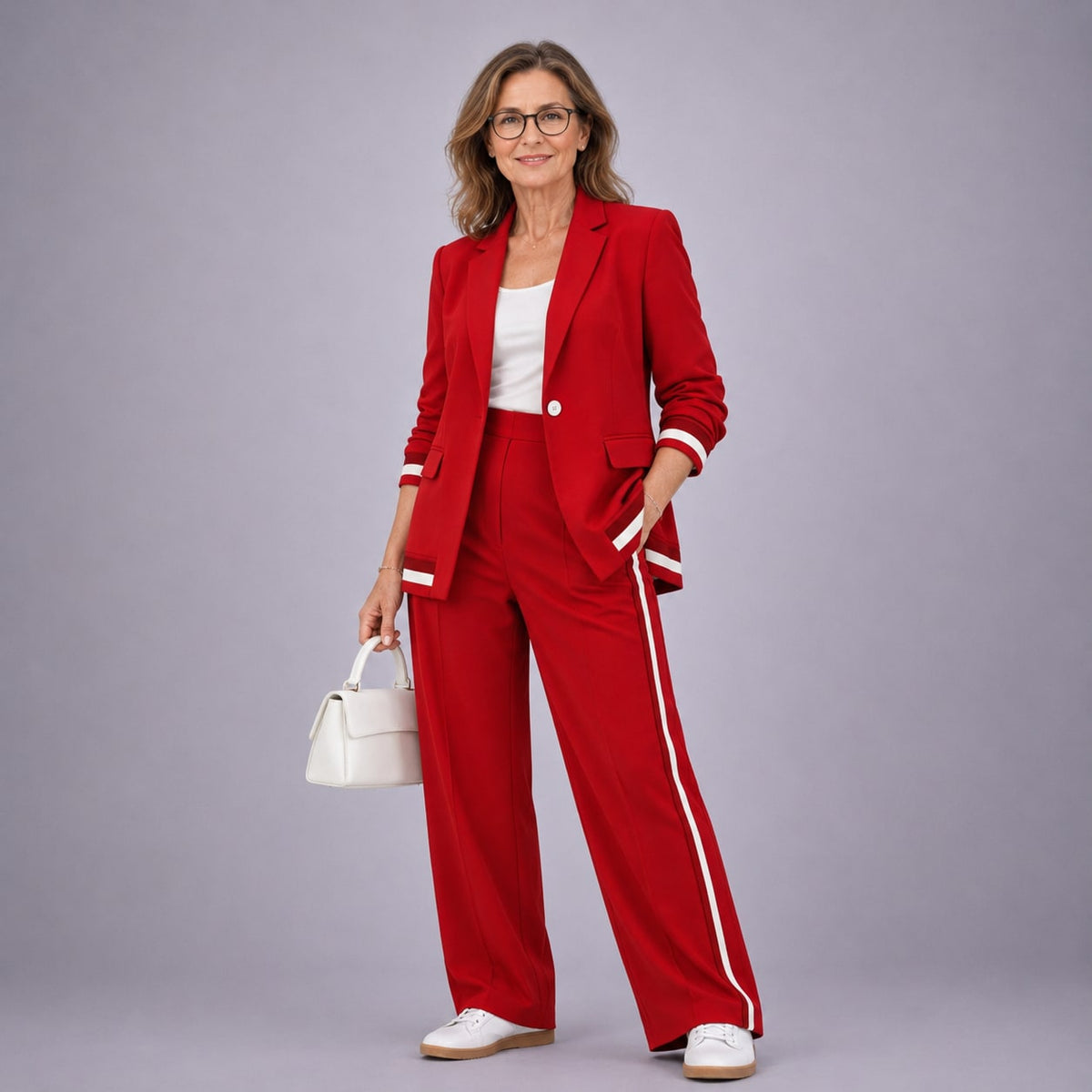 Casual Suit Set for Women - Red