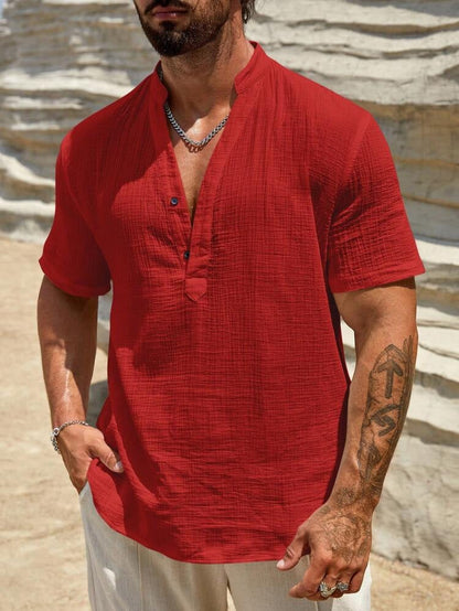 Casual Textured Shirt - Red