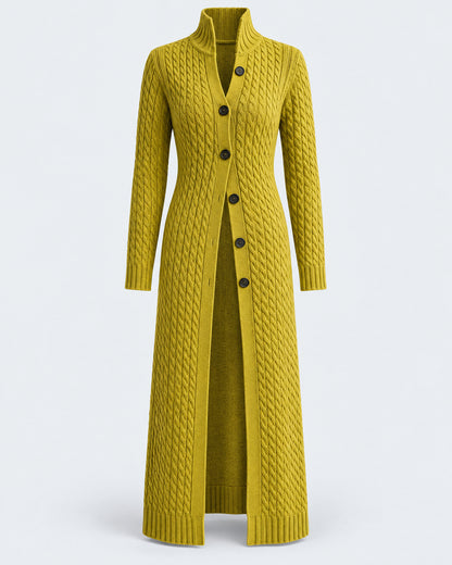 Long Cable-Knit Duster Cardigan for Women – clean studio photo