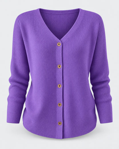 Ribbed V-Neck Cardigan for Women – clean studio photo