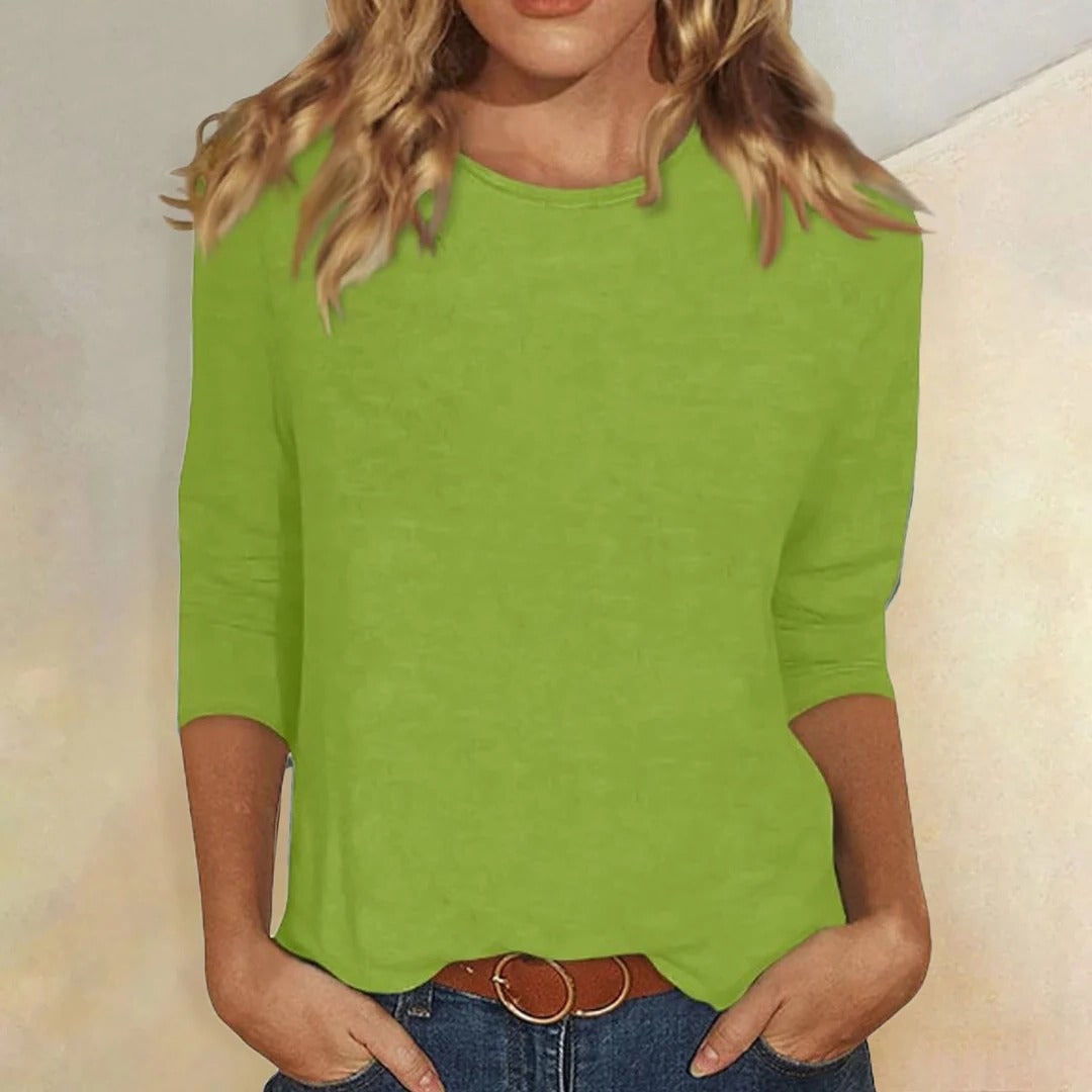 Crew Neck Top for Women - Green