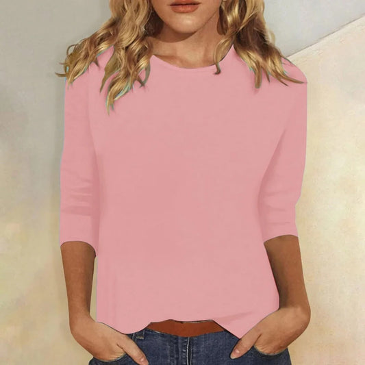 Crew Neck Top for Women - Pink