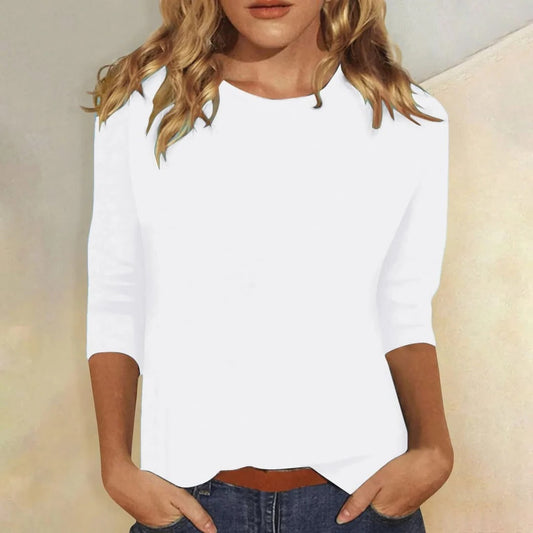 Crew Neck Top for Women - White