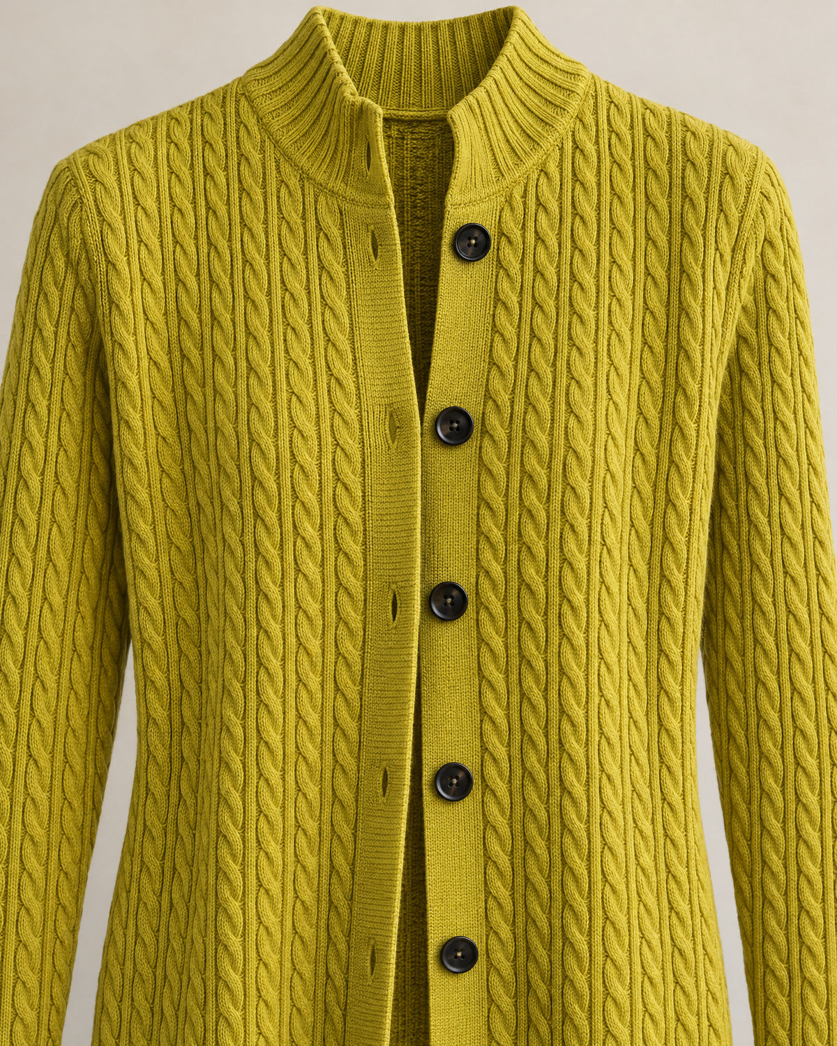 Long Cable-Knit Duster Cardigan for Women – close-up detail