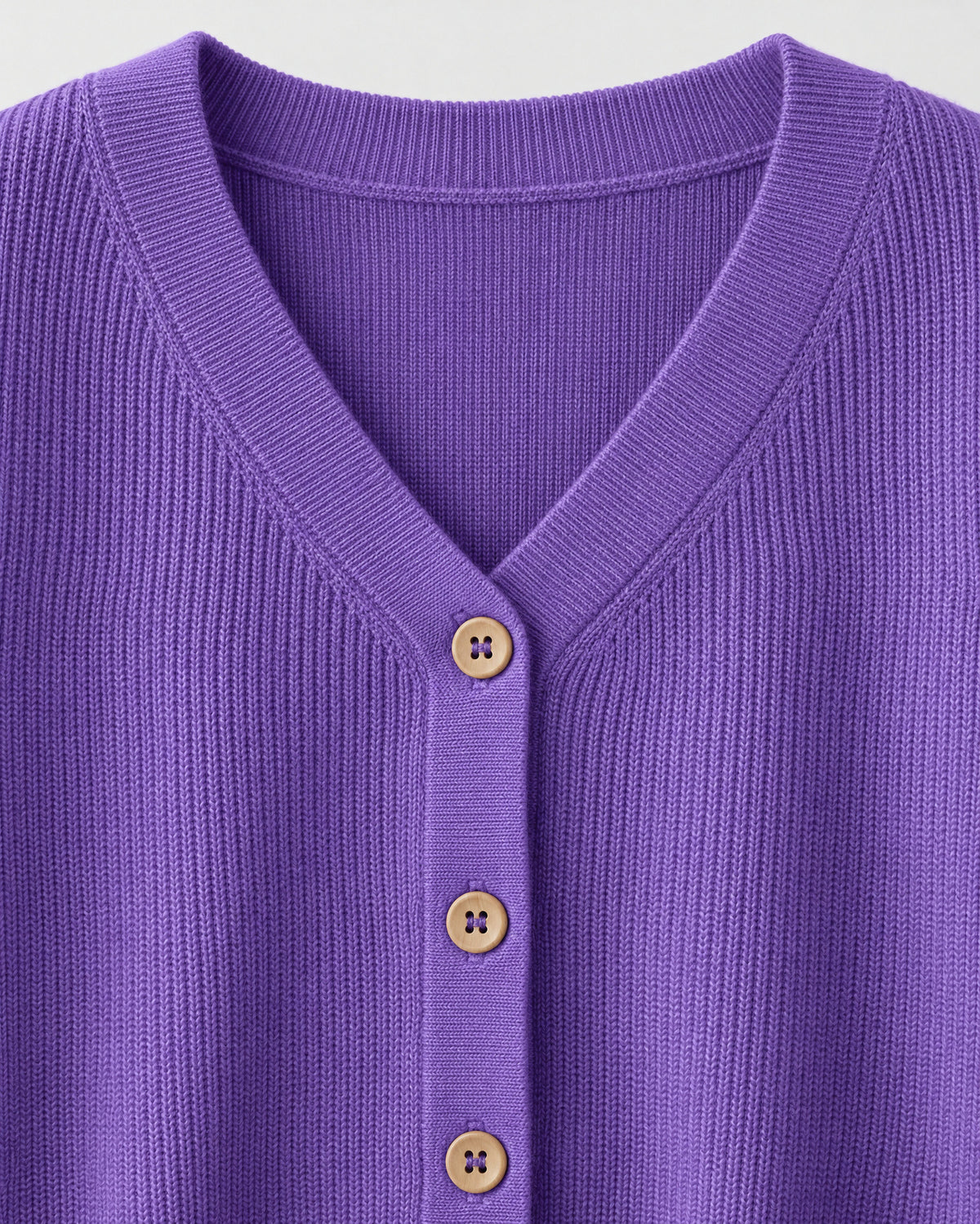 Ribbed V-Neck Cardigan for Women – close-up detail