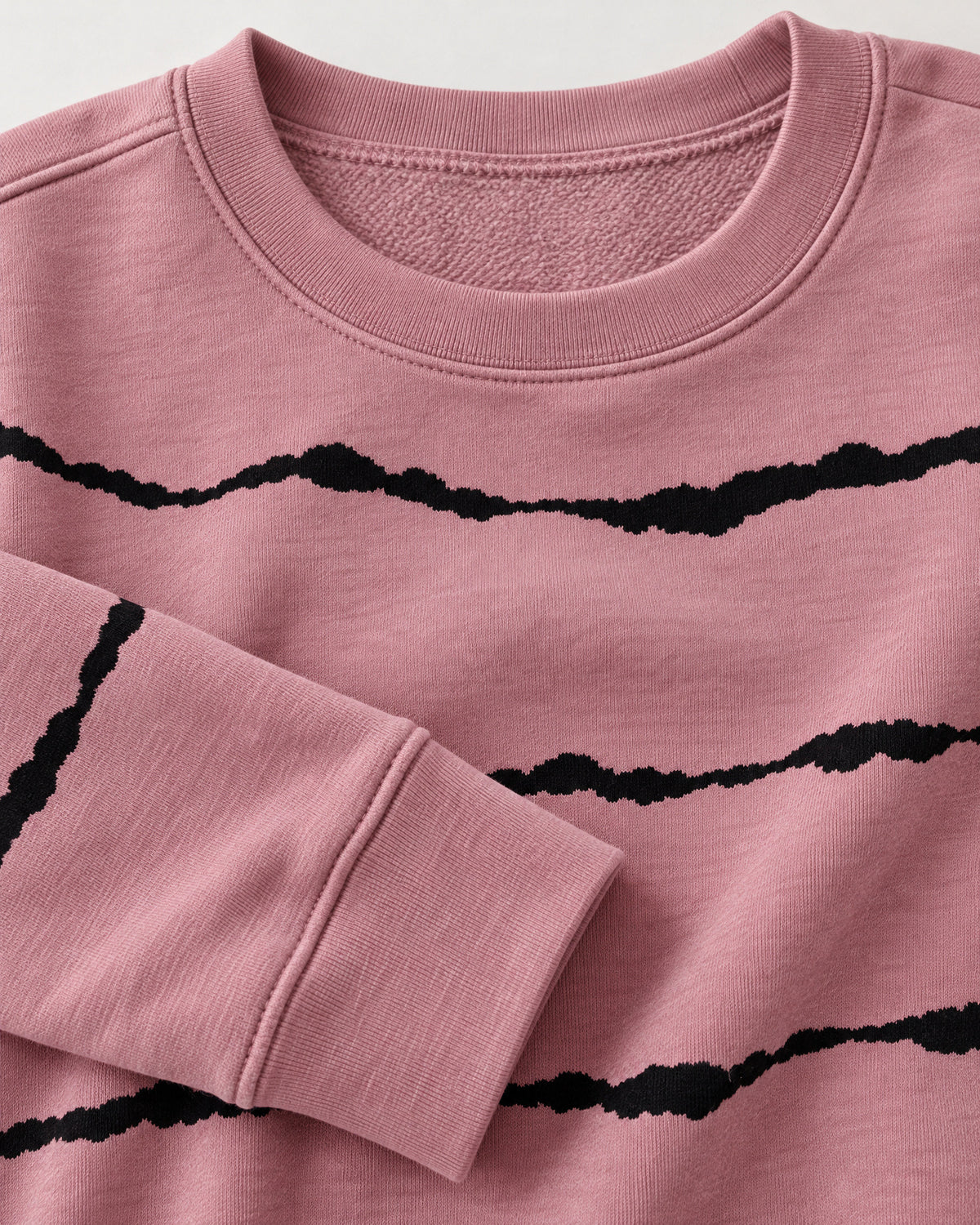 Striped Crewneck Sweatshirt for Women – close-up detail