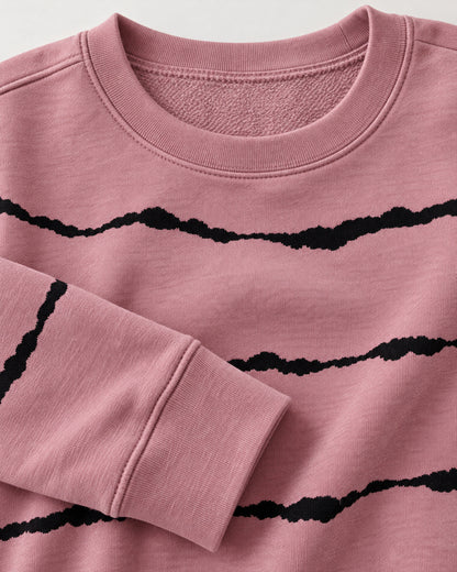 Striped Crewneck Sweatshirt for Women – close-up detail