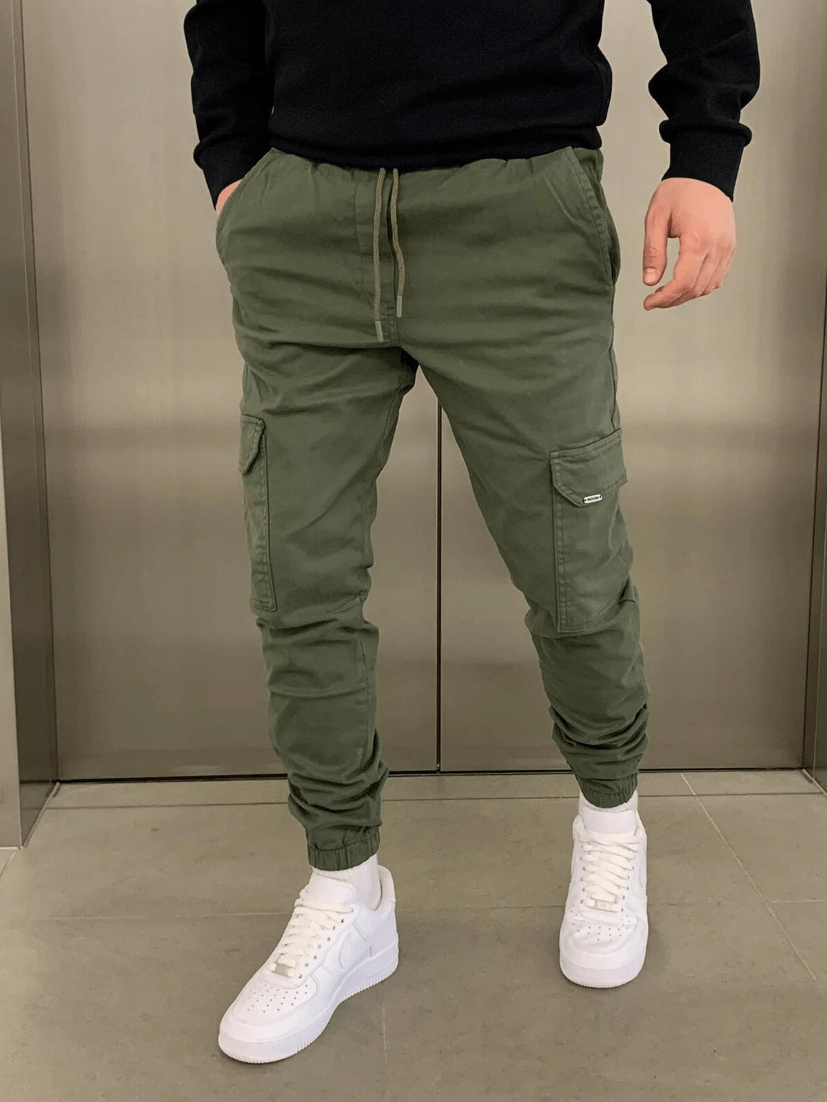 Drawstring Cargo Pants for Men - Green