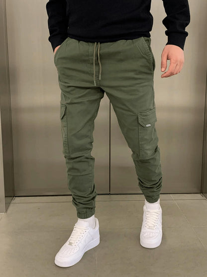 Drawstring Cargo Pants for Men - Green