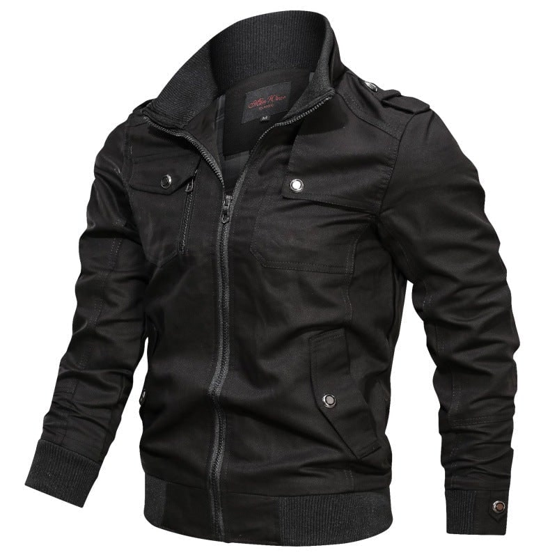 Field Bomber Jacket with Multiple Pockets - Black 2