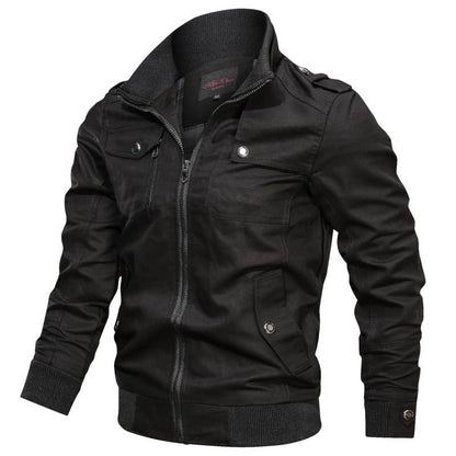 Field Bomber Jacket with Multiple Pockets - Black 2