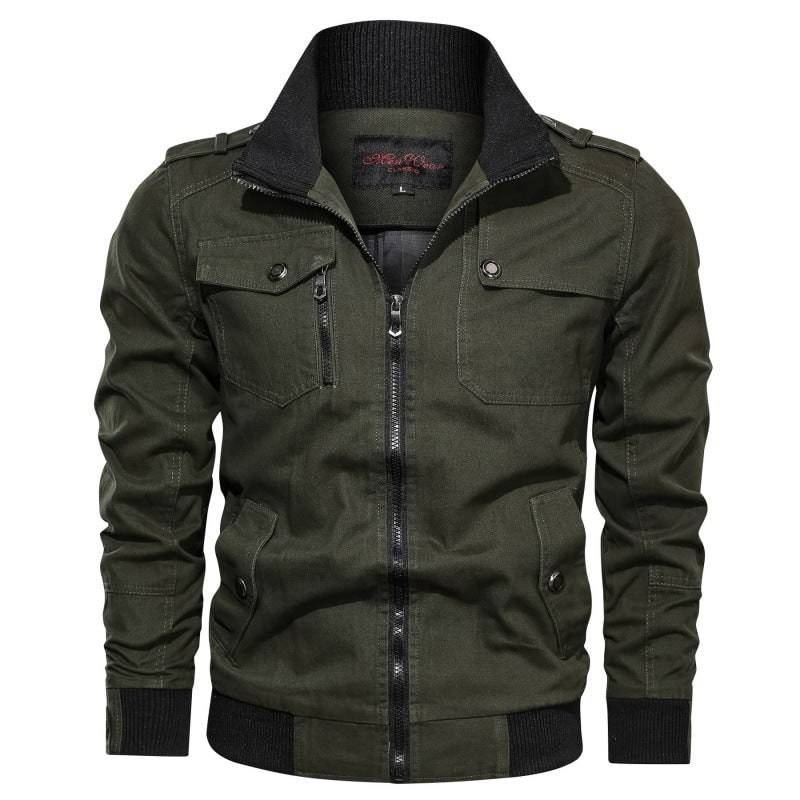 Field Bomber Jacket with Multiple Pockets
