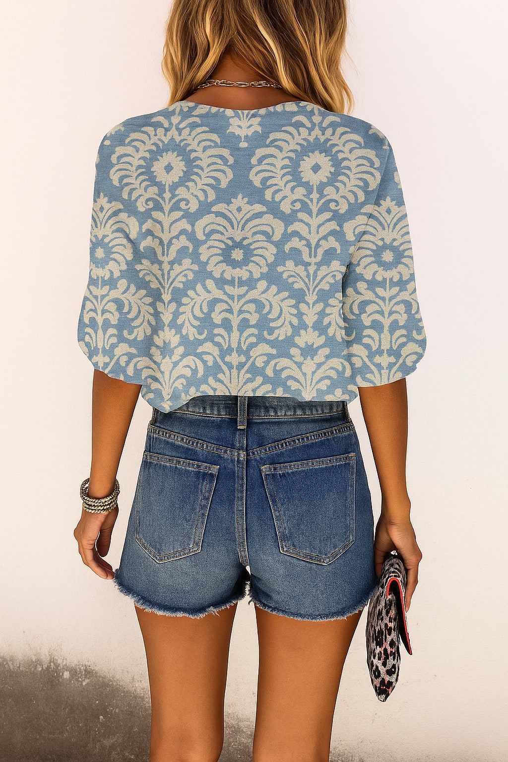 Floral Button-Front Blouse