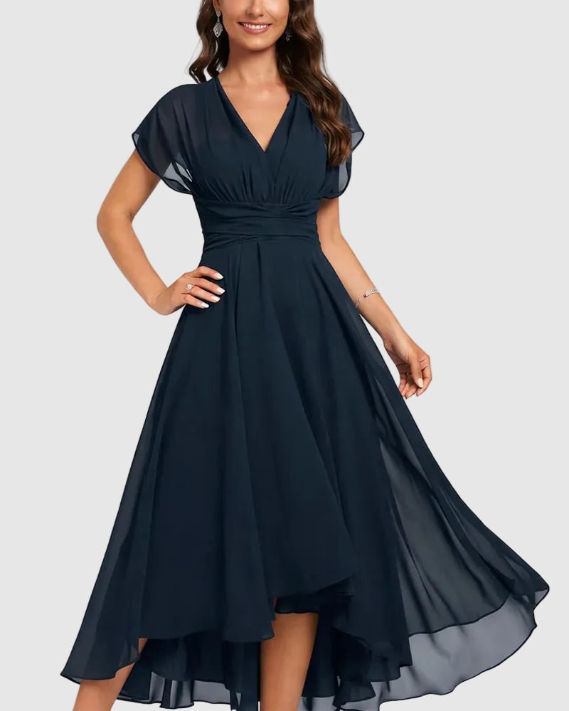 Flowing V-Neck Maxi Cocktail Dresses