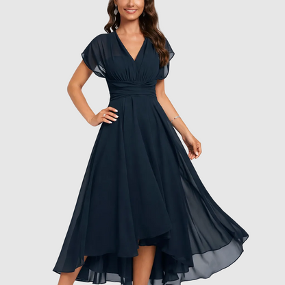 Flowing V-Neck Maxi Cocktail Dresses