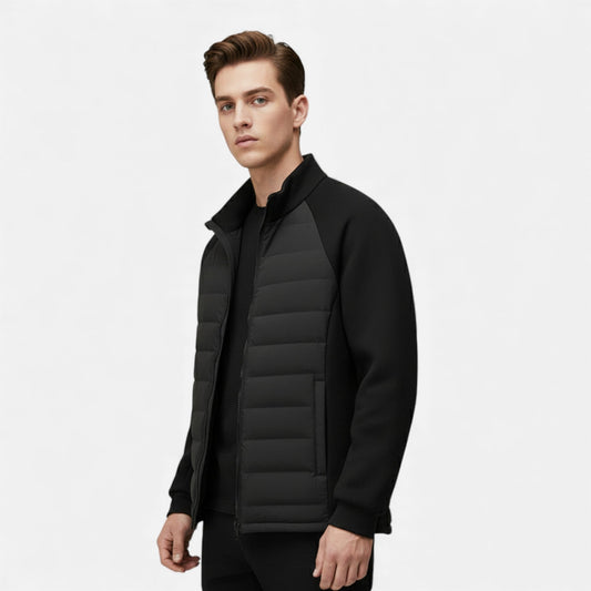 High-Neck Quilted Sartorial Puffer Jacket
