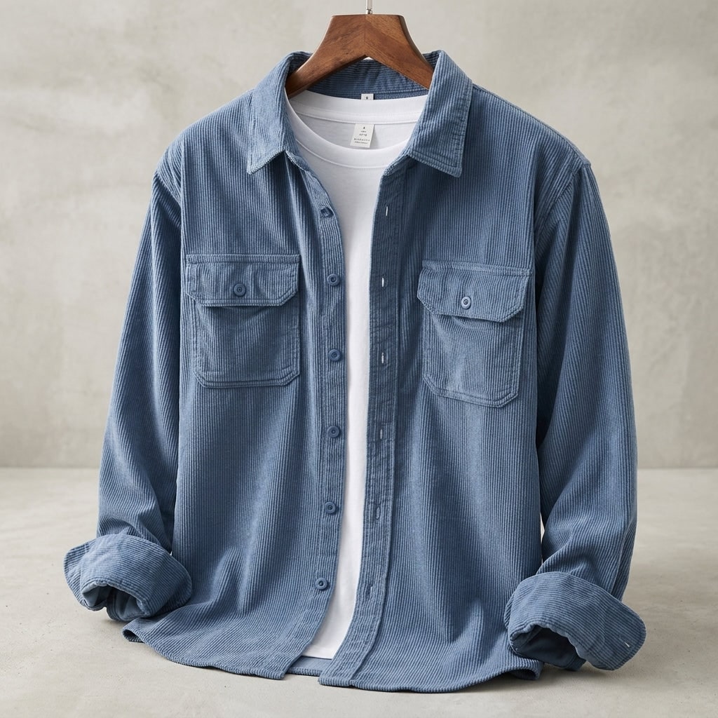 Highland Corduroy Overshirt - Blue