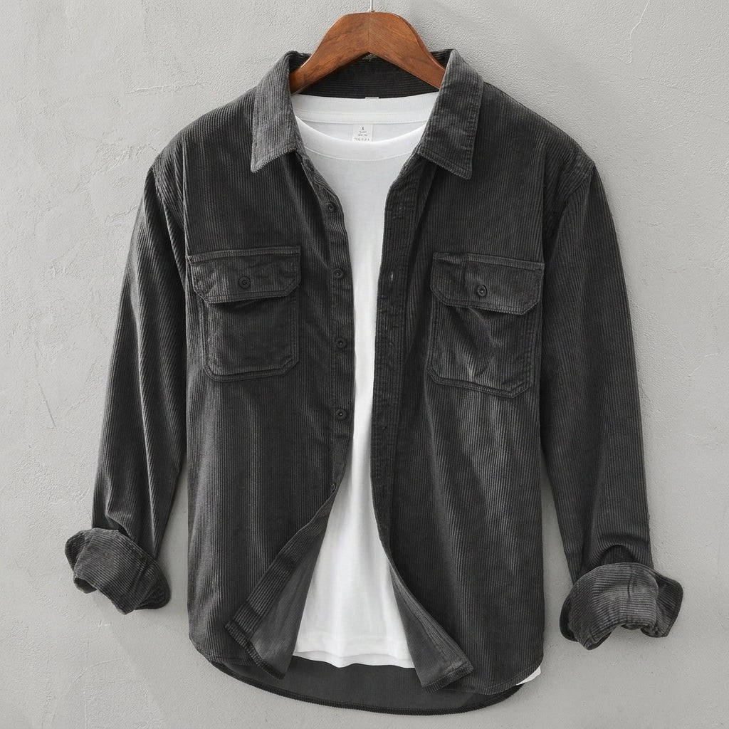 Highland Corduroy Overshirt - Gray