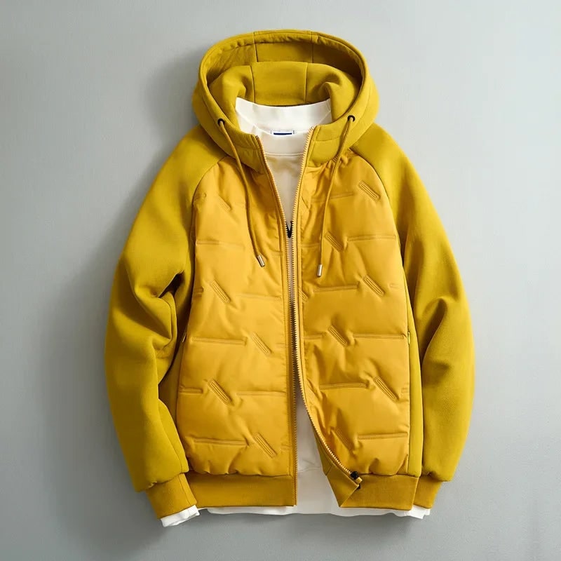 Hooded Oversized Coat - Yellow