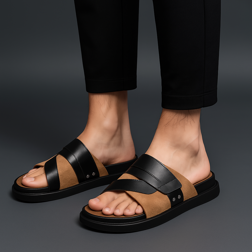 Avalon Cushioned Flat Slide Sandals