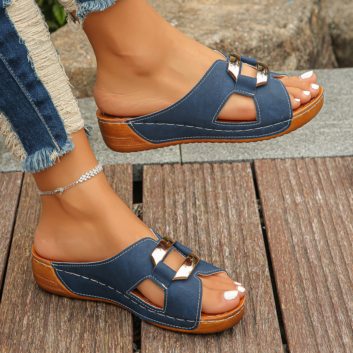 Alora Adjustable Buckle Flat Sandals