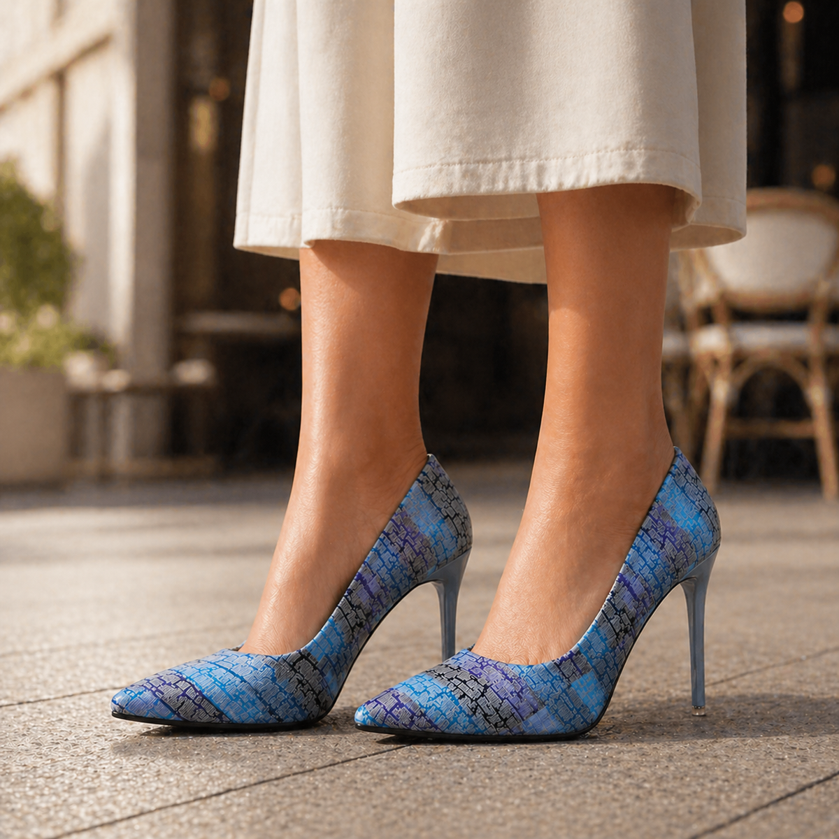 Leather Pointed-Toe Stiletto Heels