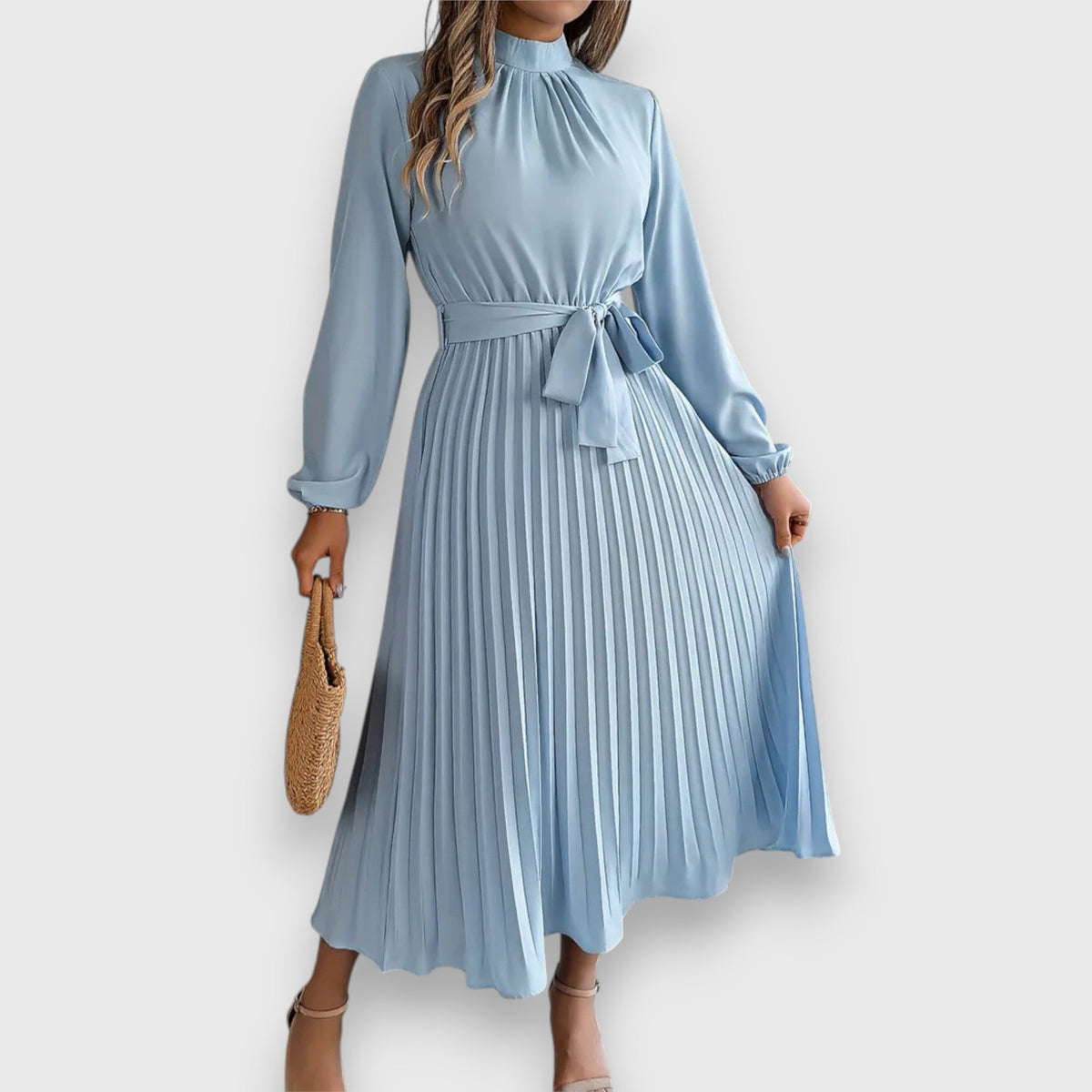 Pleated Midi Dress