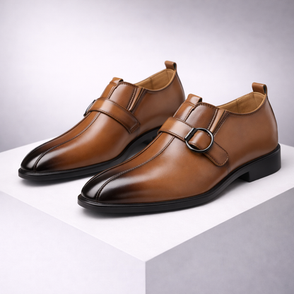 Calvino Double Monk Strap Leather Orthopedic Shoes