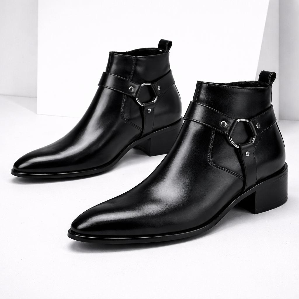 Men's Leather Harness Boots