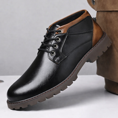Ravello Leather Lace-Up Ankle Boots