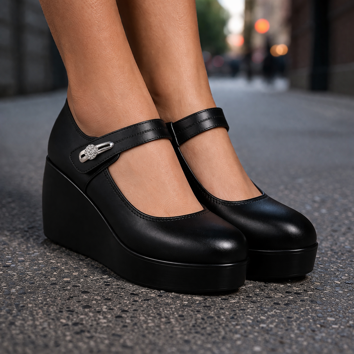 Italian Leather Platform Orthopedic Shoes