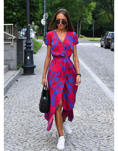 Lorena Floral Wrap Midi Dress