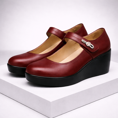Italian Leather Platform Orthopedic Shoes