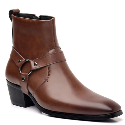 Men's Leather Harness Boots