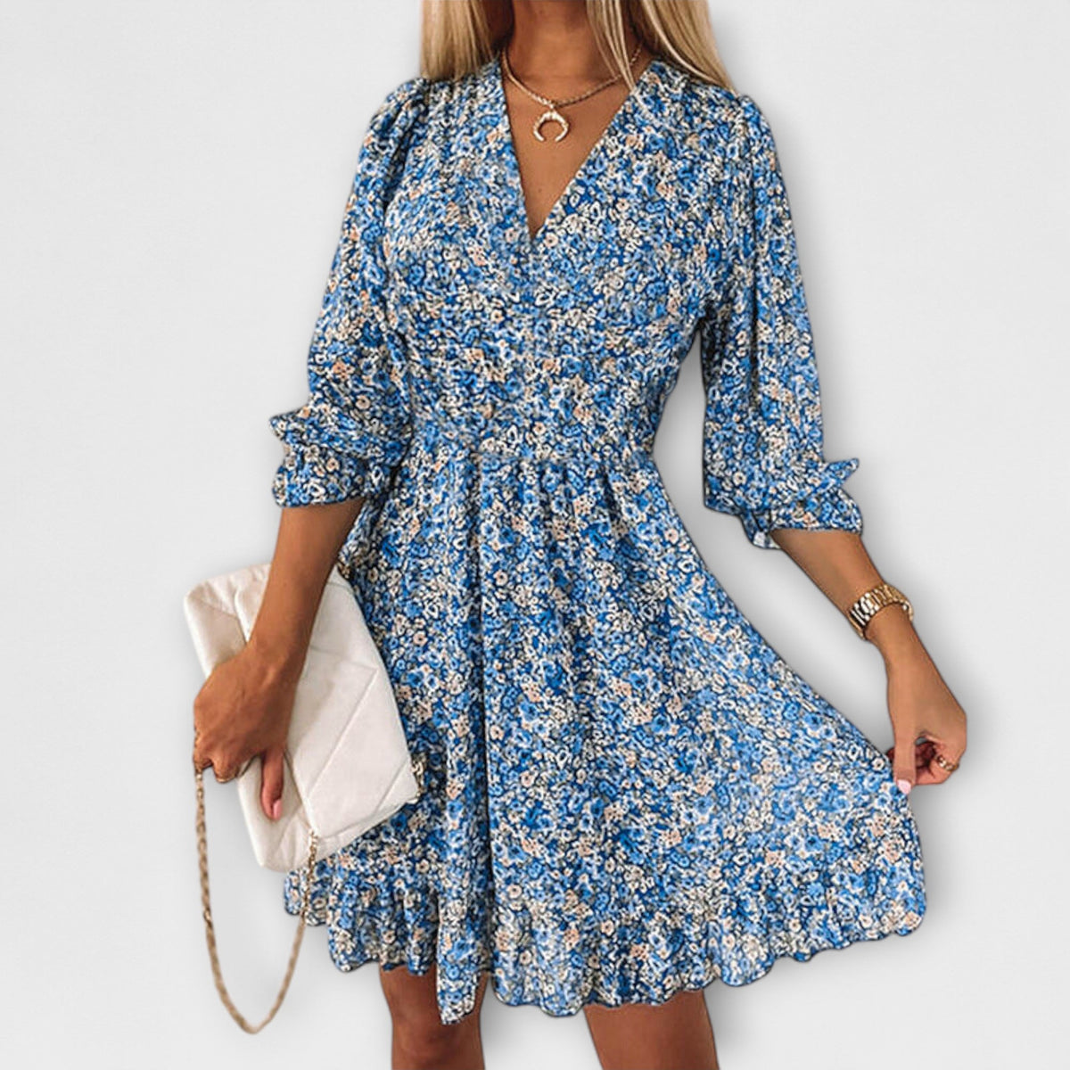 Smocked Floral Puff Sleeve Mini Dress