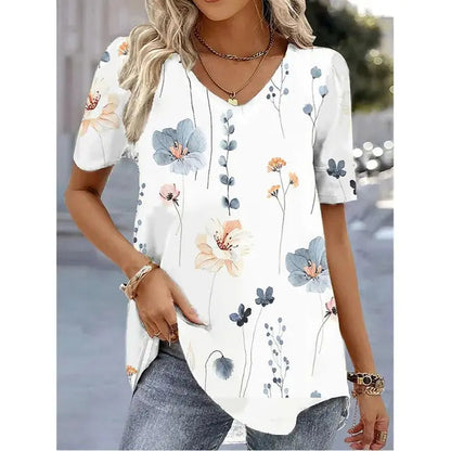 Striped V-Neck T-Shirt